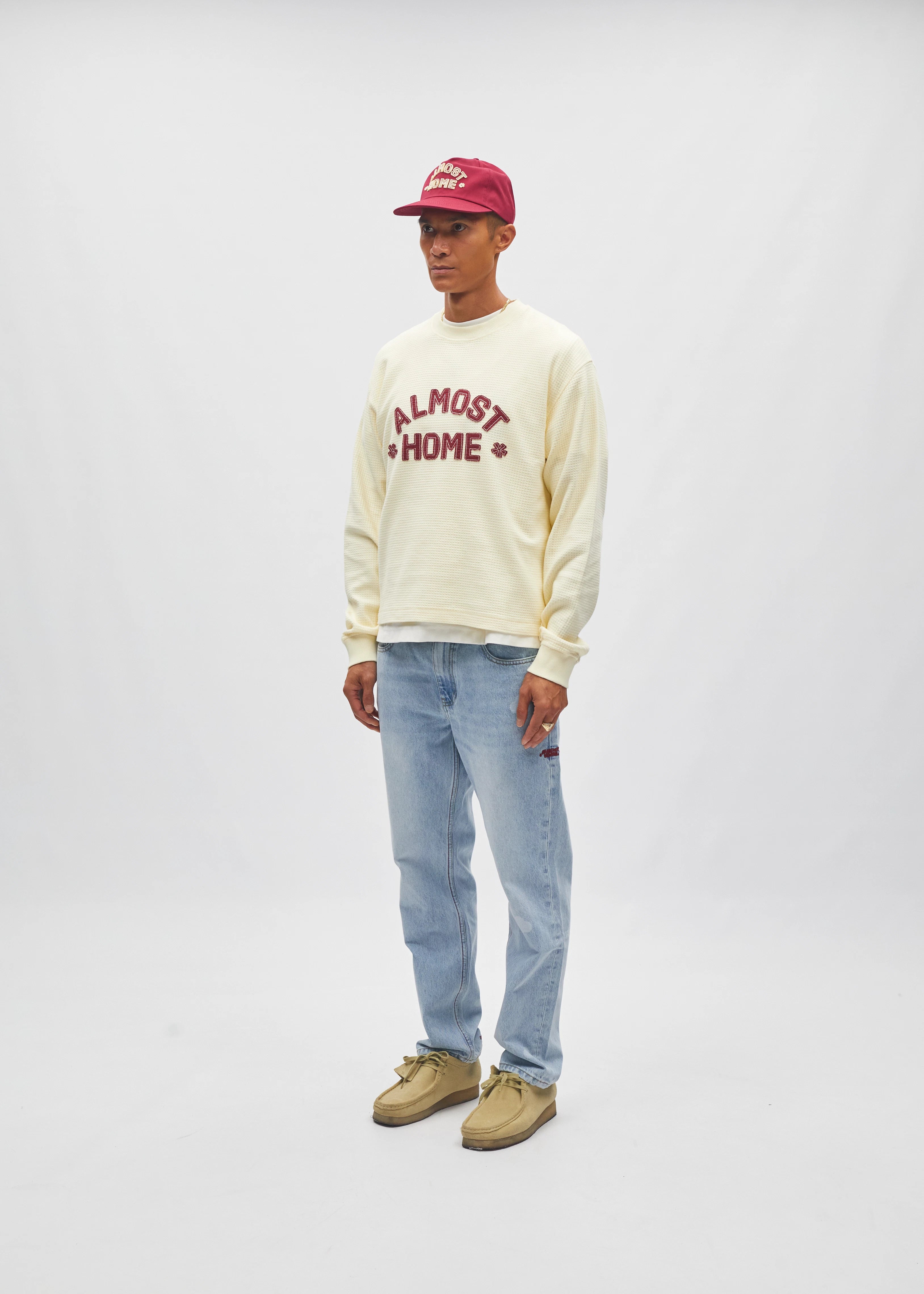 Cropped Waffle Longlseeve