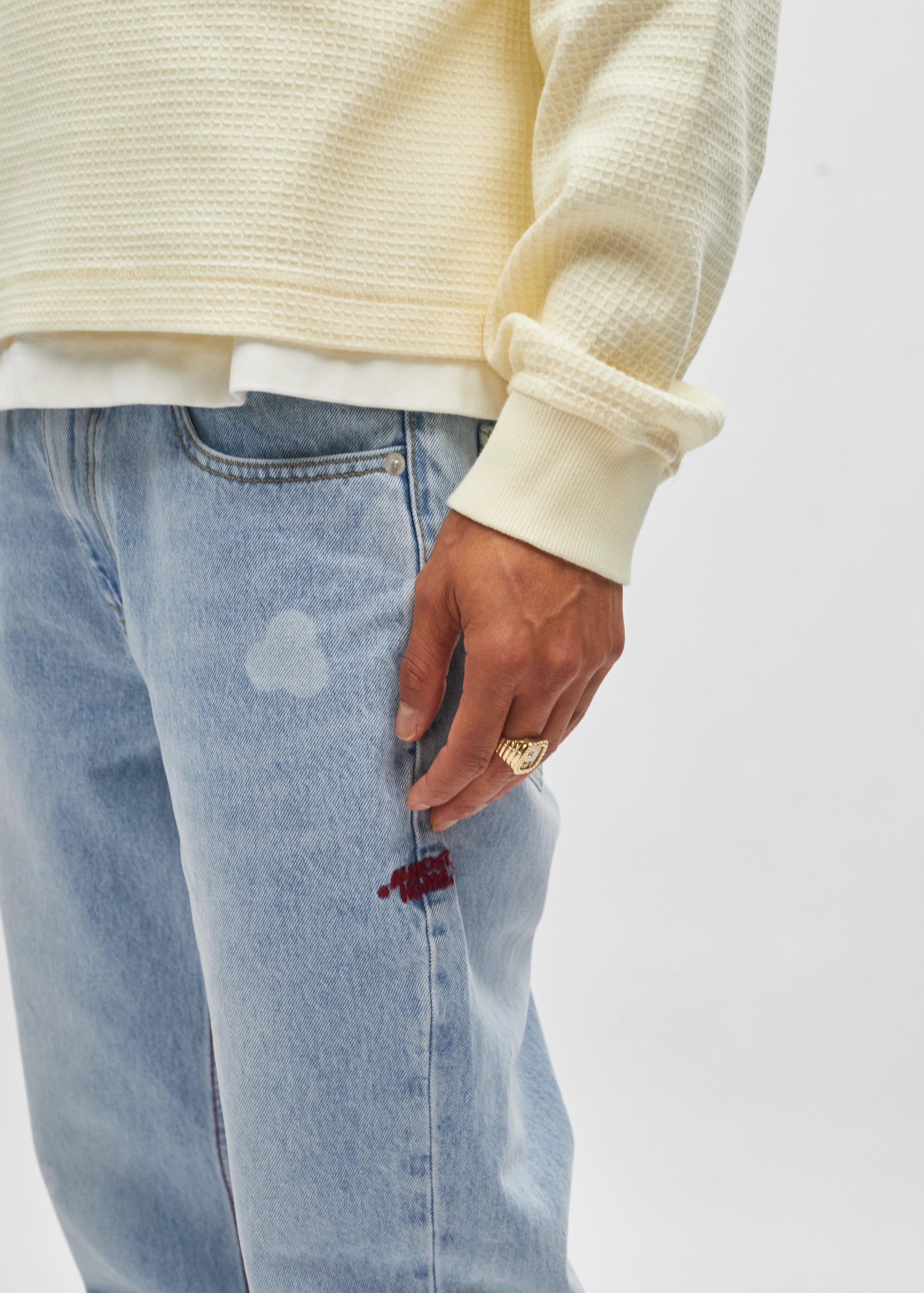 Cropped Waffle Longlseeve