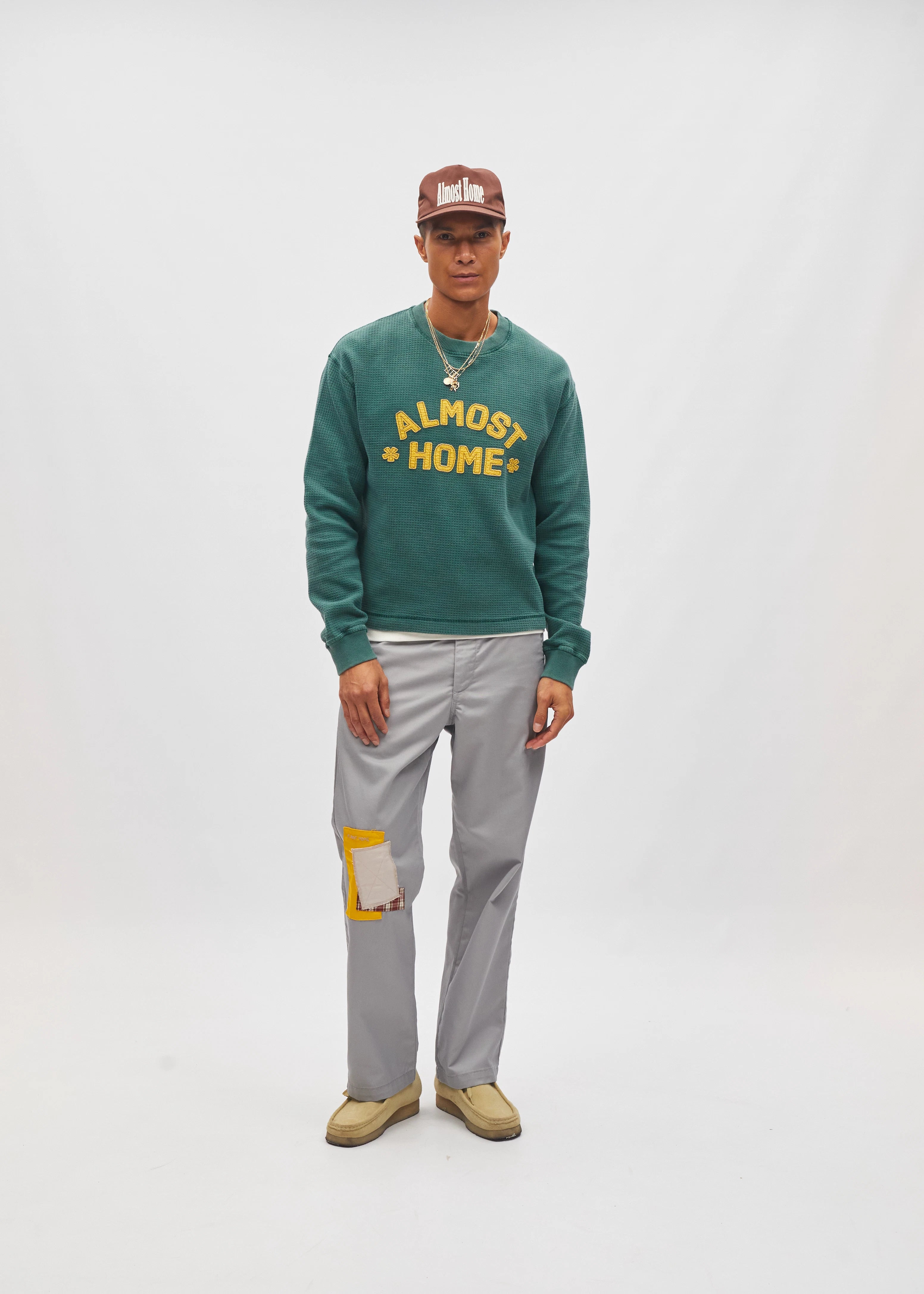 Cropped Waffle Longlseeve